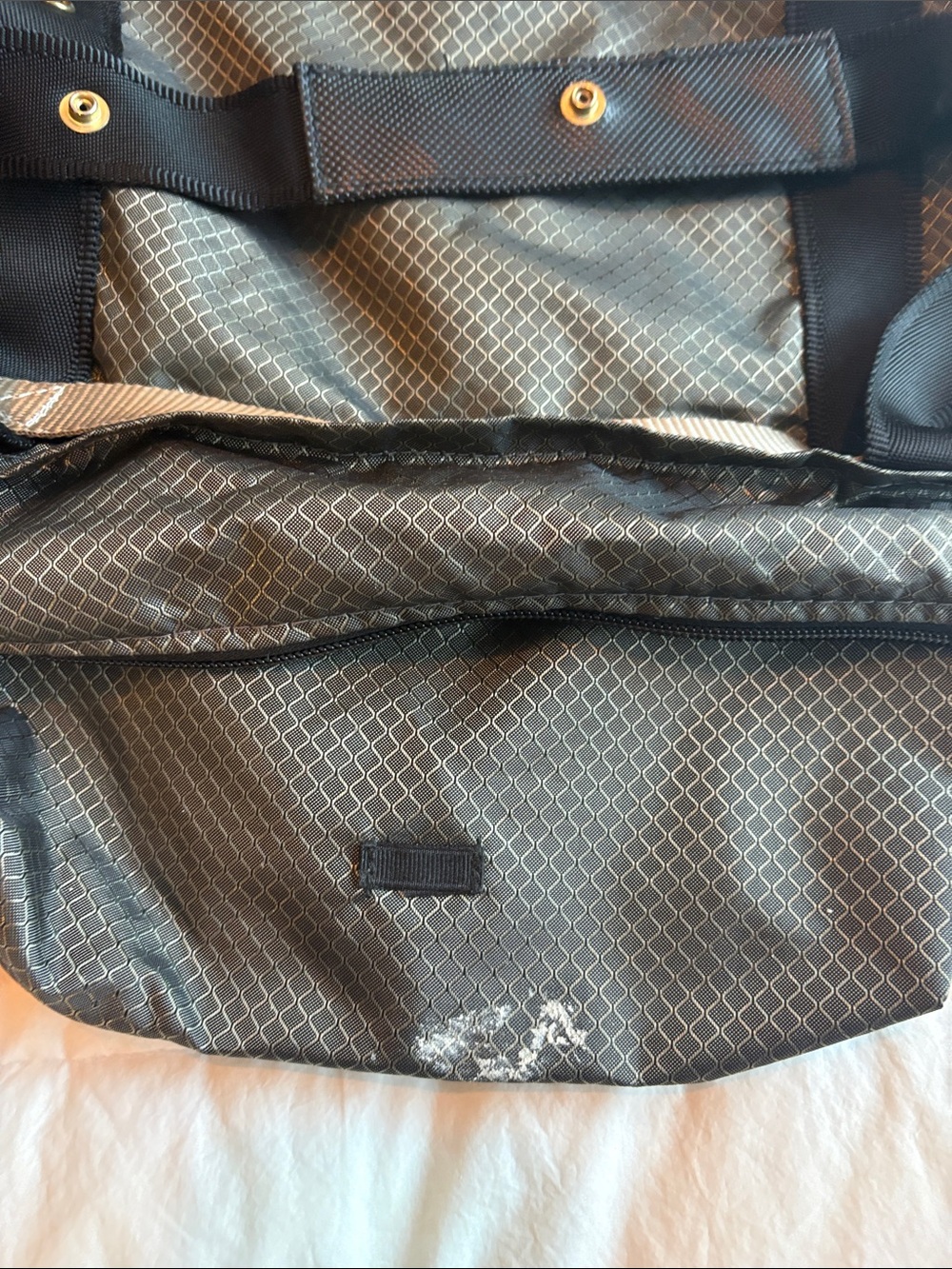 ANDI New York convertible tote bag in a gray grid pattern. - Picture 9 of 12